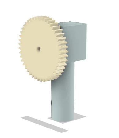 CAD of the servo holder and pinion gear