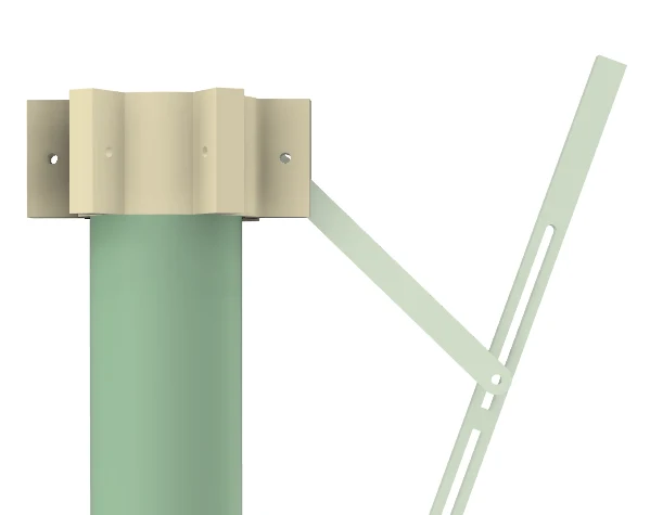 CAD detail of the open petal linkage