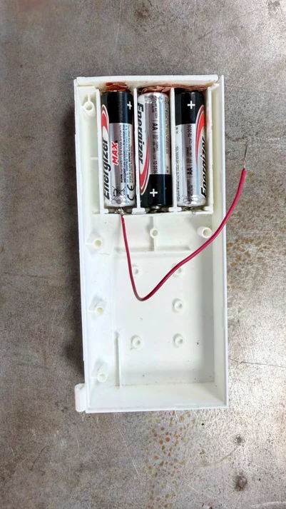 Dooti prototype enclosure containing the controller, battery arrangement and wiring