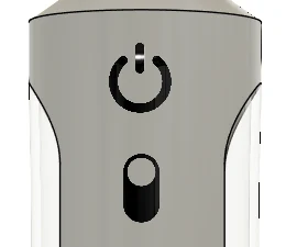 PetEase handle showing a dedicated power button and a fan-speed switch
