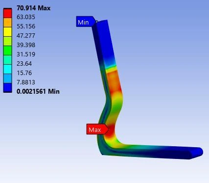 CFRP baseline fine-mesh equivalent stress contour