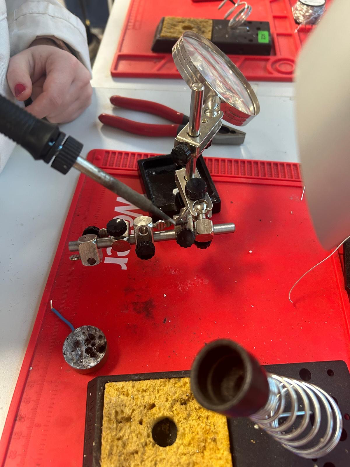 Flame testing a polymer sample for material identification
