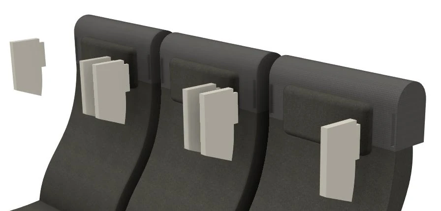 Close-up of height-adjustable neck rests with detachable side supports